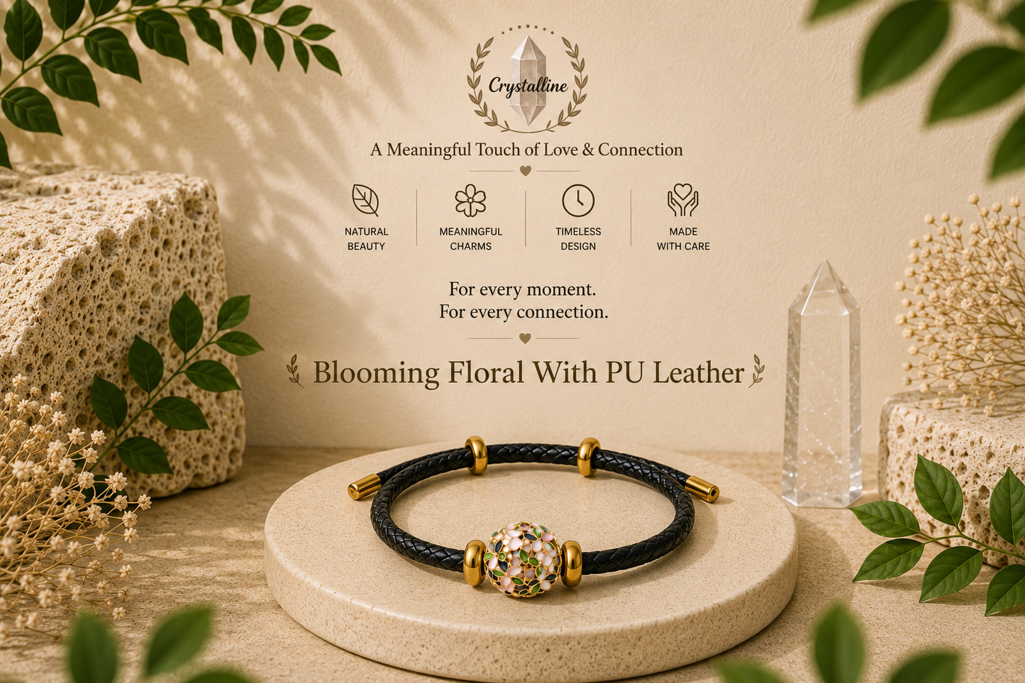 Blooming Floral with PU Leather