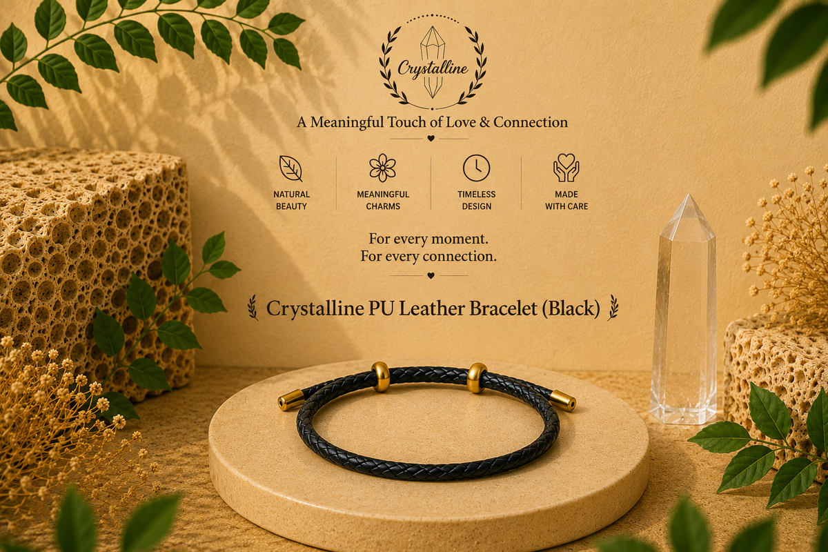 Crystalline PU Leather Bracelet